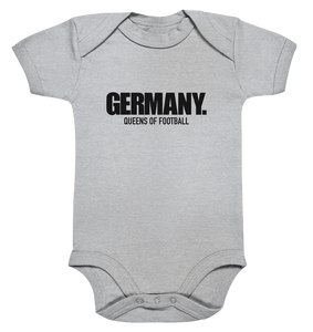 N.O.S.W: BLOCK Fanblock Body "GERMANY. QUEENS OF FOOTBALL" Organic Baby Bodysuite heather grau