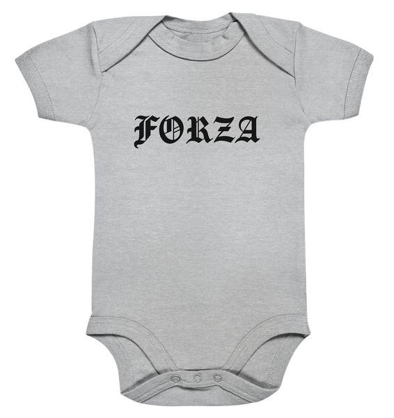 N.O.S.W. BLOCK Fanblock Body "FORZA" Organic Baby Bodysuite heather grau