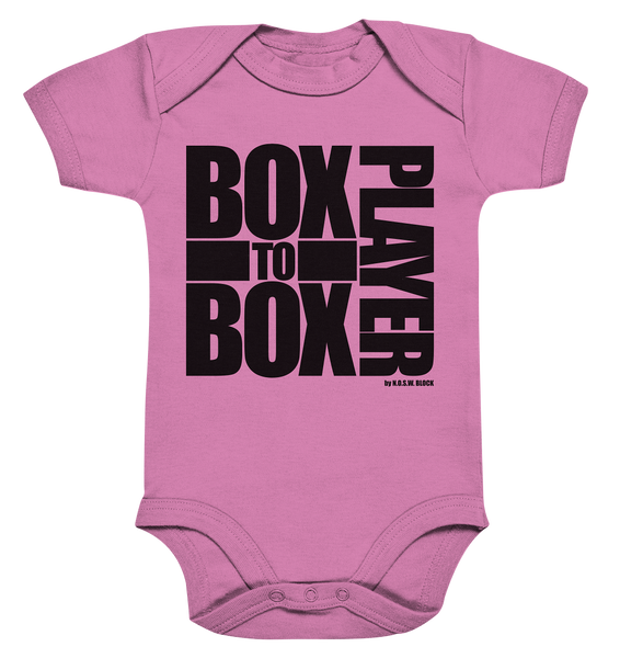 N.O.S.W. BLOCK Fanblock Body "BOX TO BOX PLAYER" Organic Baby Bodysuite bubble gum pink