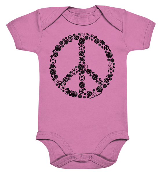 N.O.S.W. BLOCK Body "SPORTS FOR PEACE" Organic Baby Bodysuite bubble gum pink
