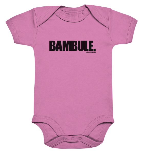 N.O.S.W. BLOCK Fanblock Body "BAMBULE." Organic Baby Bodysuite bubble gum pink