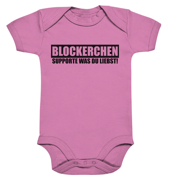 N.O.S.W. BLOCK Fanblock Body "BLOCKERCHEN" Organic Baby Bodysuite bubble gum pink