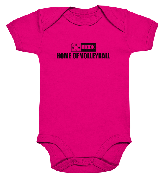 N.O.S.W. BLOCK Fanblock Body "HOME OF VOLLEYBALL" Organic Baby Bodysuite fuchsia organic