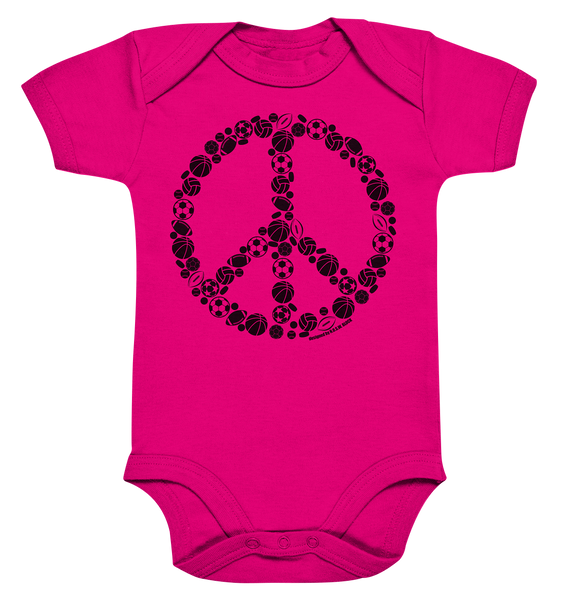 N.O.S.W. BLOCK Body "SPORTS FOR PEACE" Organic Baby Bodysuite fuchsia organic