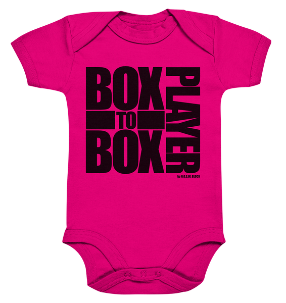 N.O.S.W. BLOCK Fanblock Body "BOX TO BOX PLAYER" Organic Baby Bodysuite fuchsia organic