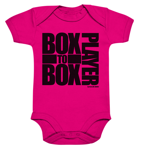 N.O.S.W. BLOCK Fanblock Body "BOX TO BOX PLAYER" Organic Baby Bodysuite fuchsia organic