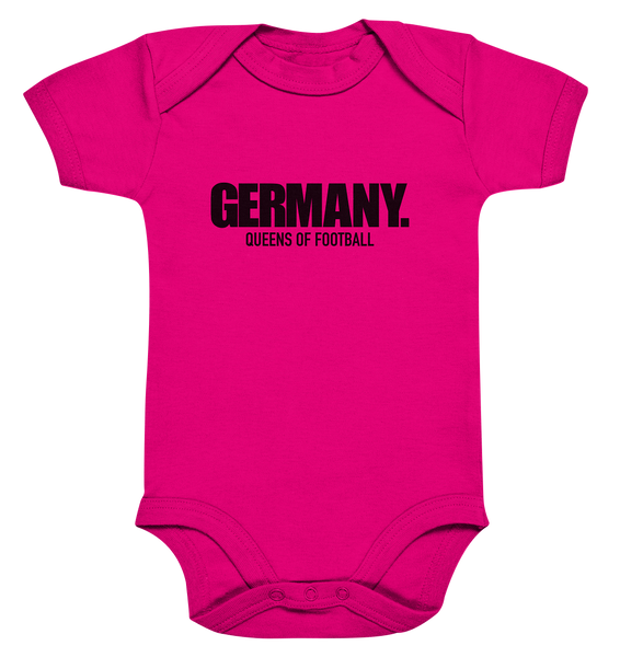 N.O.S.W: BLOCK Fanblock Body "GERMANY. QUEENS OF FOOTBALL" Organic Baby Bodysuite fuchsia organic