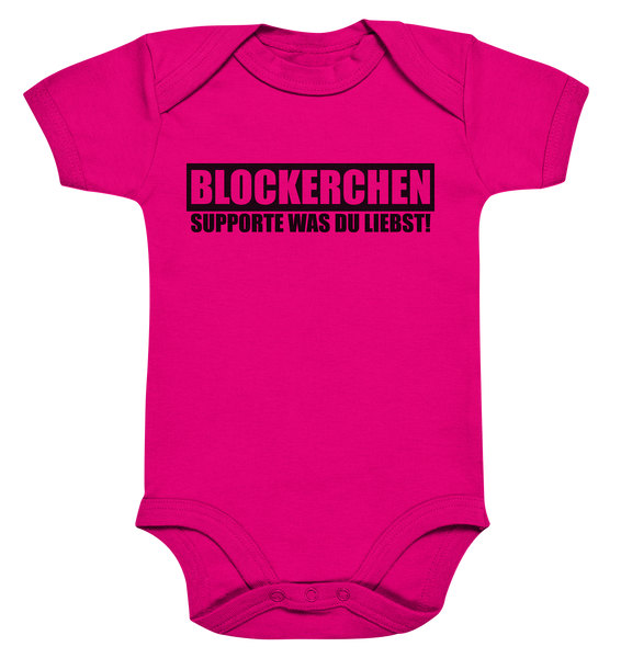 N.O.S.W. BLOCK Fanblock Body "BLOCKERCHEN" Organic Baby Bodysuite fuchsia organic