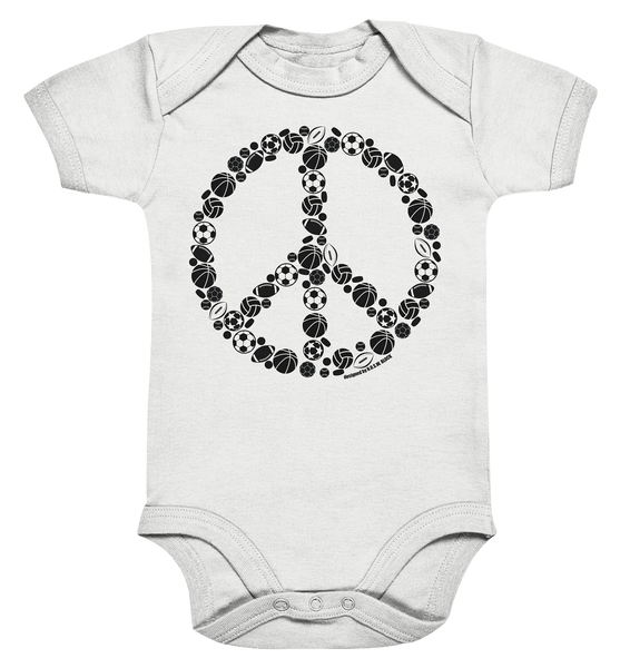 N.O.S.W. BLOCK Body "SPORTS FOR PEACE" Organic Baby Bodysuite weiss