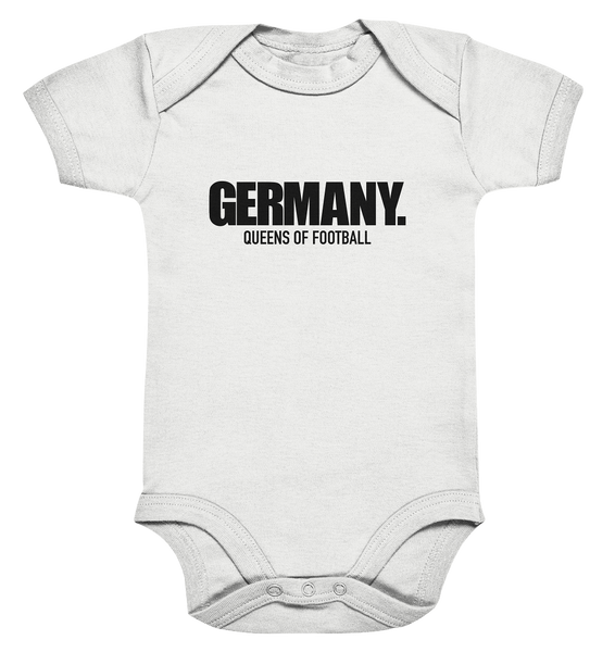 N.O.S.W: BLOCK Fanblock Body "GERMANY. QUEENS OF FOOTBALL" Organic Baby Bodysuite weiß