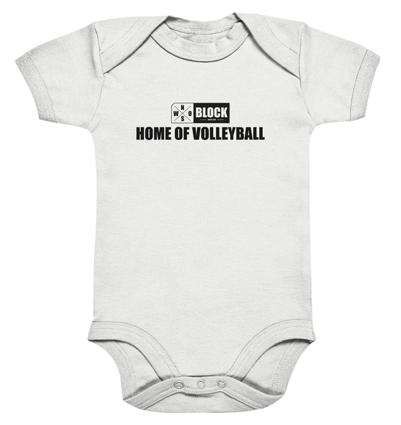 N.O.S.W. BLOCK Fanblock Body "HOME OF VOLLEYBALL" Organic Baby Bodysuite weiss
