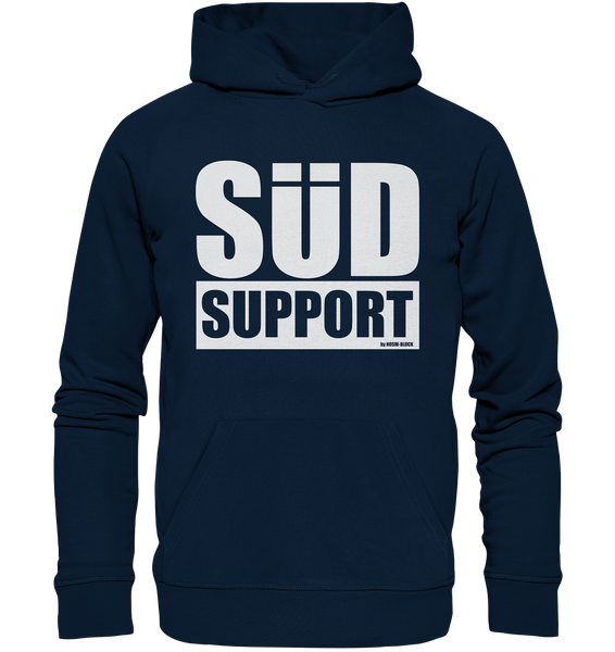 N.O.S.W. BLOCK Fanblock Hoodie "SÜD SUPPORT" Männer Organic Basic Kapuzenpullover navy