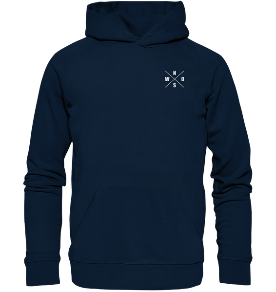 N.O.S.W. BLOCK Gegen Rechts Hoodie "EISHOCKEYFANS GEGEN RECHTS" beidseitig bedruckter Männer Organic Basic Kapuzenpullover navy