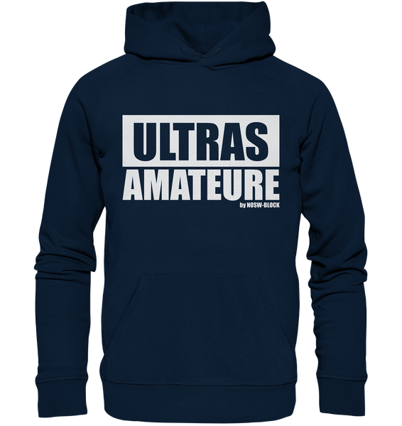 N.O.S.W. BLOCK Ultras Hoodie "ULTRAS AMATEURE" Männer Organic Basic Kapuzenpullover navy