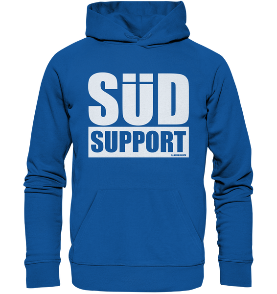 N.O.S.W. BLOCK Fanblock Hoodie "SÜD SUPPORT" Männer Organic Basic Kapuzenpullover blau