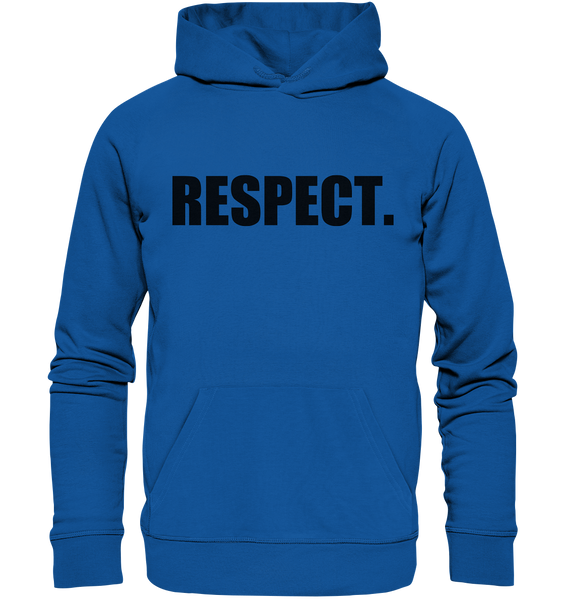 N.O.S.W. BLOCK Fanblock Hoodie "RESPECT." Männer Organic Basic Kapuzenpullover blau