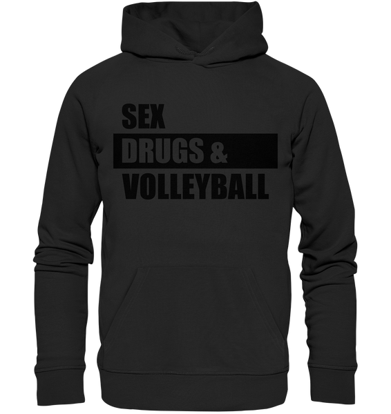 N.O.S.W. BLOCK Fanblock Hoodie "SEX, DRUGS & VOLLEYBALL" Männer Organic Basic Kapuzenpullover schwarz