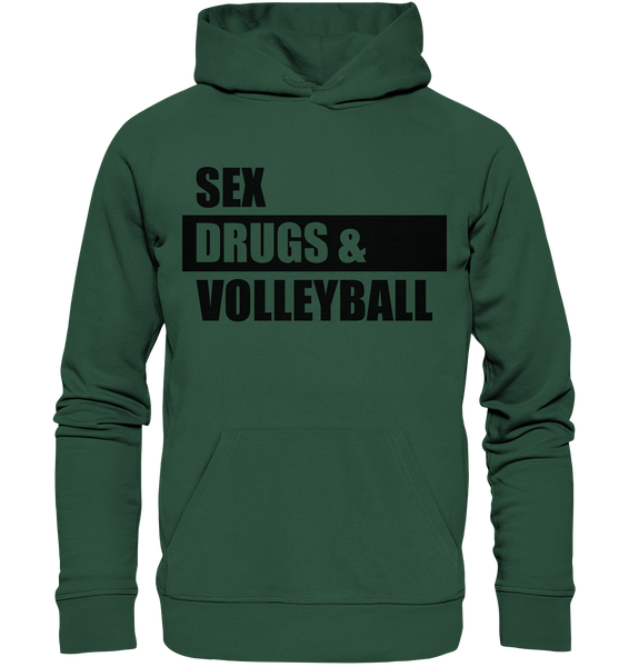 N.O.S.W. BLOCK Fanblock Hoodie "SEX, DRUGS & VOLLEYBALL" Männer Organic Basic Kapuzenpullover grün