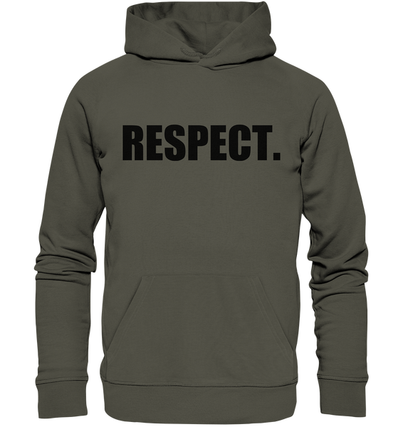 N.O.S.W. BLOCK Fanblock Hoodie "RESPECT." Männer Organic Basic Kapuzenpullover khaki