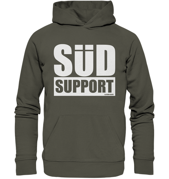 N.O.S.W. BLOCK Fanblock Hoodie "SÜD SUPPORT" Männer Organic Basic Kapuzenpullover khaki