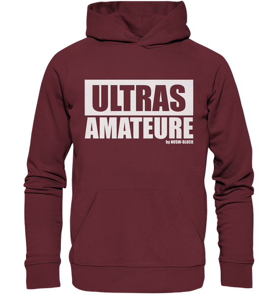 N.O.S.W. BLOCK Ultras Hoodie "ULTRAS AMATEURE" Männer Organic Basic Kapuzenpullover weinrot