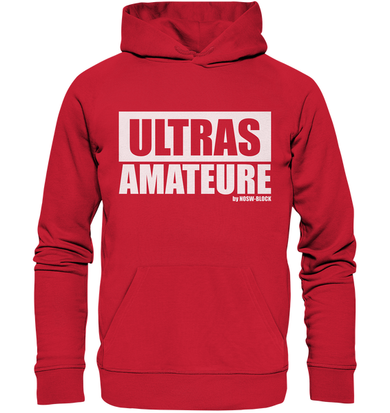 N.O.S.W. BLOCK Ultras Hoodie "ULTRAS AMATEURE" Männer Organic Basic Kapuzenpullover rot