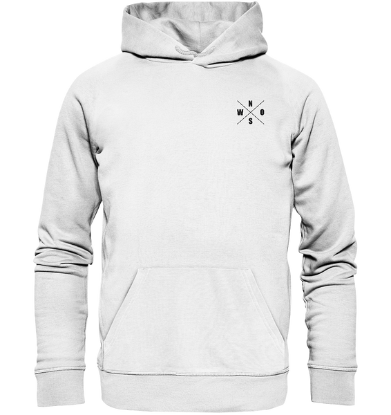 N.O.S.W. BLOCK Ultras Hoodie "ULTRA BLOCK GERMANY" beidseitig bedruckter Männer Organic Basic Kapuzenpullover weiss