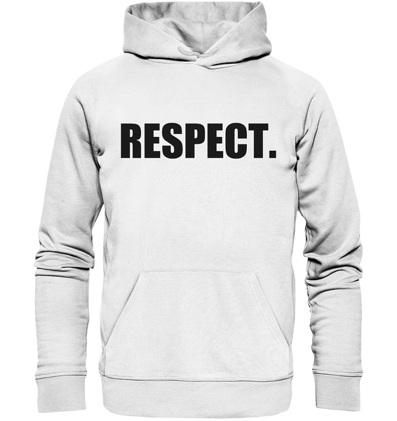 N.O.S.W. BLOCK Fanblock Hoodie "RESPECT." Männer Organic Basic Kapuzenpullover weiss