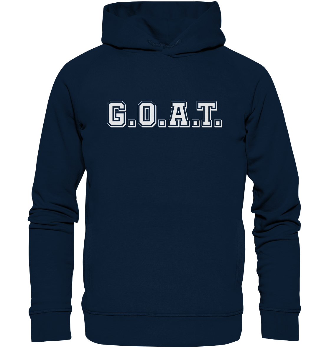 N.O.S.W. BLOCK Teamsport Hoodie "G.O.A.T." Männer Organic Fashion Kapuzenpullover navy