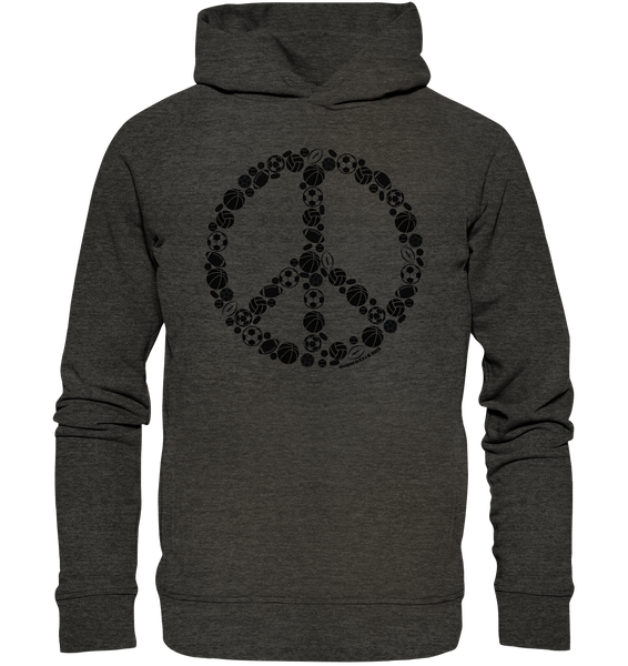 N.O.S.W. BLOCK Hoodie "SPORTS FOR PEACE" Männer Organic Kapuzenpullover dark heather grau