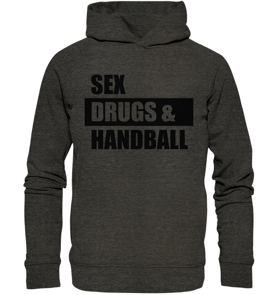 N.O.S.W. BLOCK Fanblock Hoodie "SEX, DRUGS & HANDBALL" Männer Organic Fashion Hoodie dark heather grau