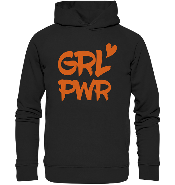 N.O.S.W. BLOCK Girls Hoodie "GRL PWR" Organic Fashion Kapuzenpullover schwarz