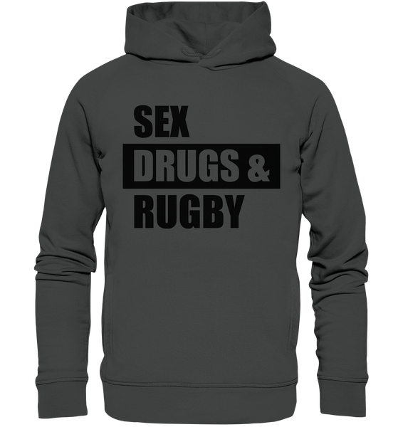 N.O.S.W. BLOCK Fanblock Hoodie "SEX, DRUGS & RUGBY" Männer Organic Fashion Hoodie anthrazit