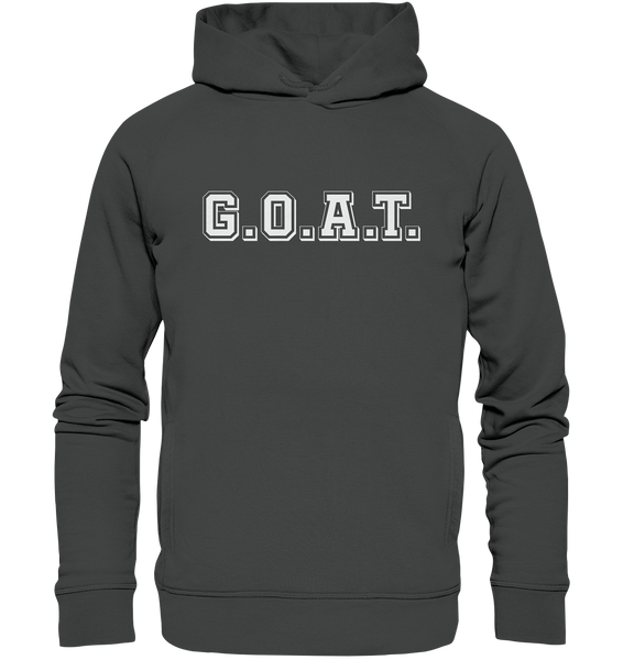 N.O.S.W. BLOCK Teamsport Hoodie "G.O.A.T." Männer Organic Fashion Kapuzenpullover anthrazit