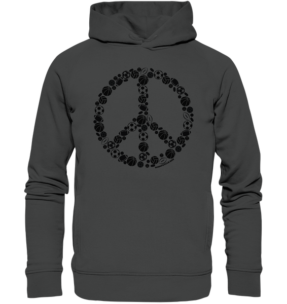 N.O.S.W. BLOCK Hoodie "SPORTS FOR PEACE" Männer Organic Kapuzenpullover anthrazit