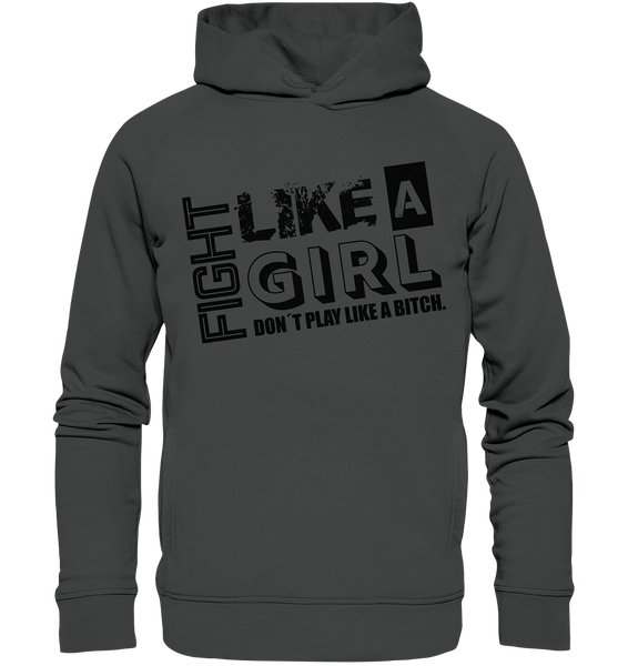Teamsport Hoodie "FIGHT LIKE A GIRL" Girls Organic Fashion Kapuzenpullover anthrazit