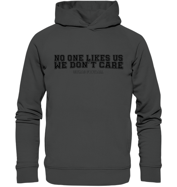 BLOCK.FC Fanblock Hoodie "NO ONE LIKES US WE DON´T CARE" Männer Organic Fashion Kapuzenpullover anthrazit