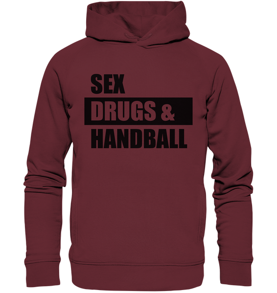 N.O.S.W. BLOCK Fanblock Hoodie "SEX, DRUGS & HANDBALL" Männer Organic Fashion Hoodie weinrot