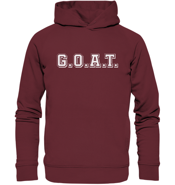 N.O.S.W. BLOCK Teamsport Hoodie "G.O.A.T." Männer Organic Fashion Kapuzenpullover weinrot