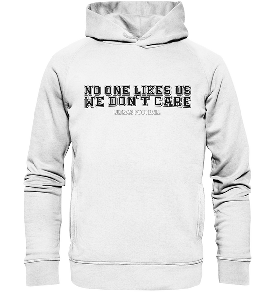 BLOCK.FC Fanblock Hoodie "NO ONE LIKES US WE DON´T CARE" Männer Organic Fashion Kapuzenpullover weiss