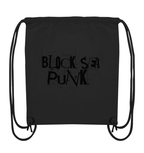 N.O.S.W. BLOCK Fanblock Gym Bag "BLOCK SEI PUNK" Organic Turnbeutel schwarz