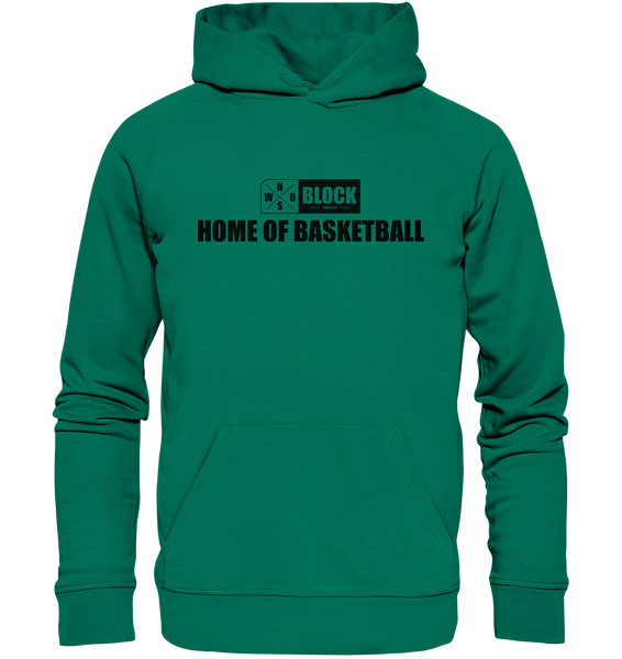 N.O.S.W. BLOCK Hoodie "HOME OF BASKETBALL" Männer Organic Kapuzenpullover grün