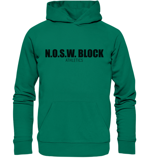 N.O.S.W. BLOCK Hoodie "N.O.S.W. BLOCK ATHLETICS" Männer Organic Kapuzenpullover grün