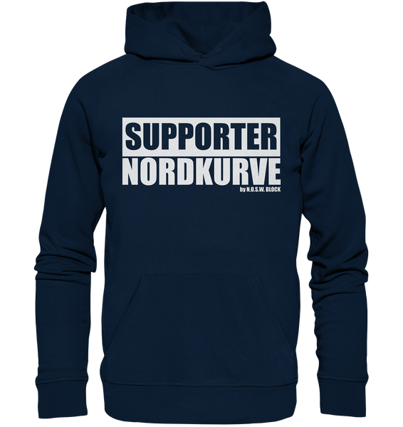 N.O.S.W. BLOCK Fanblock Hoodie "SUPPORTER NORDKURVE" Männer Organic Kapuzenpullover navy