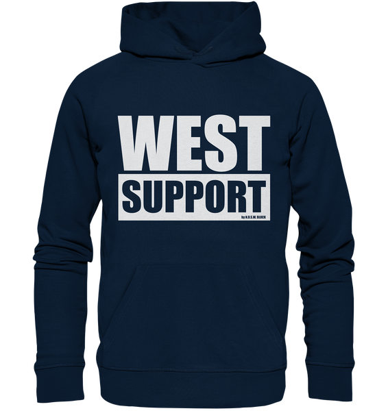 N.O.S.W. BLOCK Fanblock Hoodie "WEST SUPPORT" Organic Männer Kapuzenpullover blau