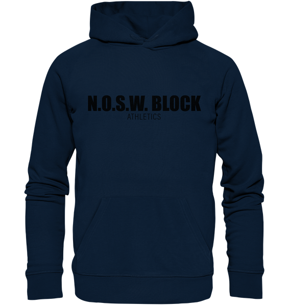N.O.S.W. BLOCK Hoodie "N.O.S.W. BLOCK ATHLETICS" Männer Organic Kapuzenpullover navy