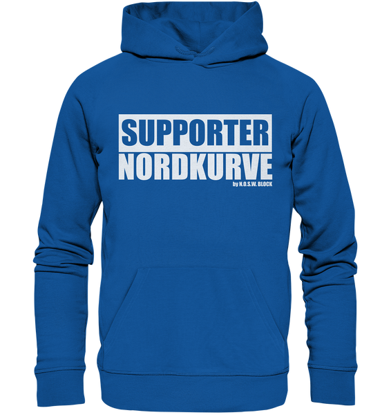 N.O.S.W. BLOCK Fanblock Hoodie "SUPPORTER NORDKURVE" Männer Organic Kapuzenpullover blau