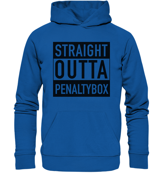 N.O.S.W. BLOCK Fanblock Hoodie "STRAIGHT OUTTA PENALTY BOX" Männer Organic Kapuzenpullover blau