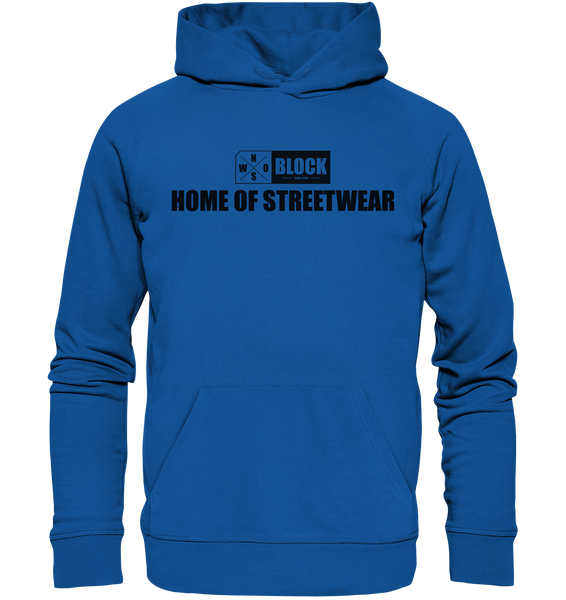 N.O.S.W. BLOCK Hoodie "HOME OF STREETWEAR" Männer Organic Kapuzenpullover blau