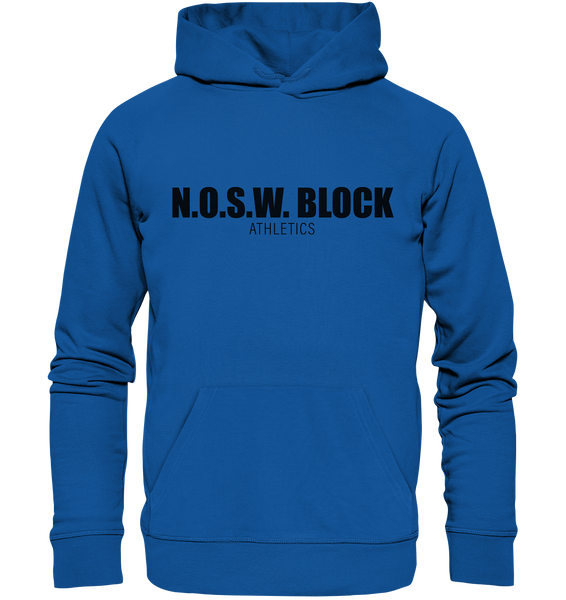 N.O.S.W. BLOCK Hoodie "N.O.S.W. BLOCK ATHLETICS" Männer Organic Kapuzenpullover blau